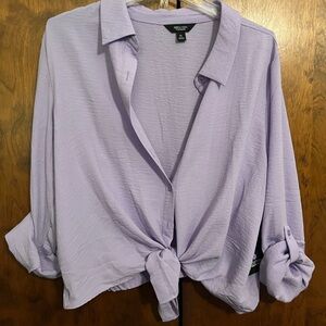 Simply Vera Purple Button-Up Women's Top